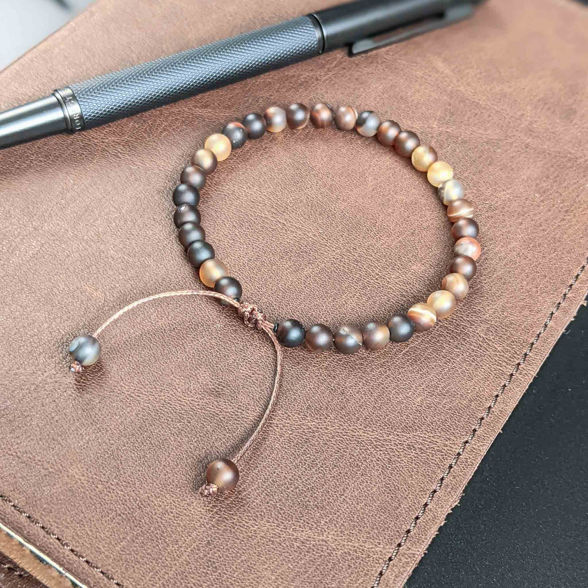 Coffee Agate Tasbih Bracelet | Men's Misbaha - 33 Beads, 5mm