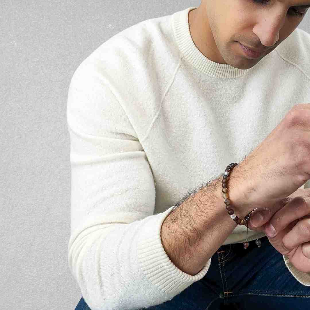 Coffee Agate Tasbih Bracelet | Men's Misbaha - 33 Beads, 5mm