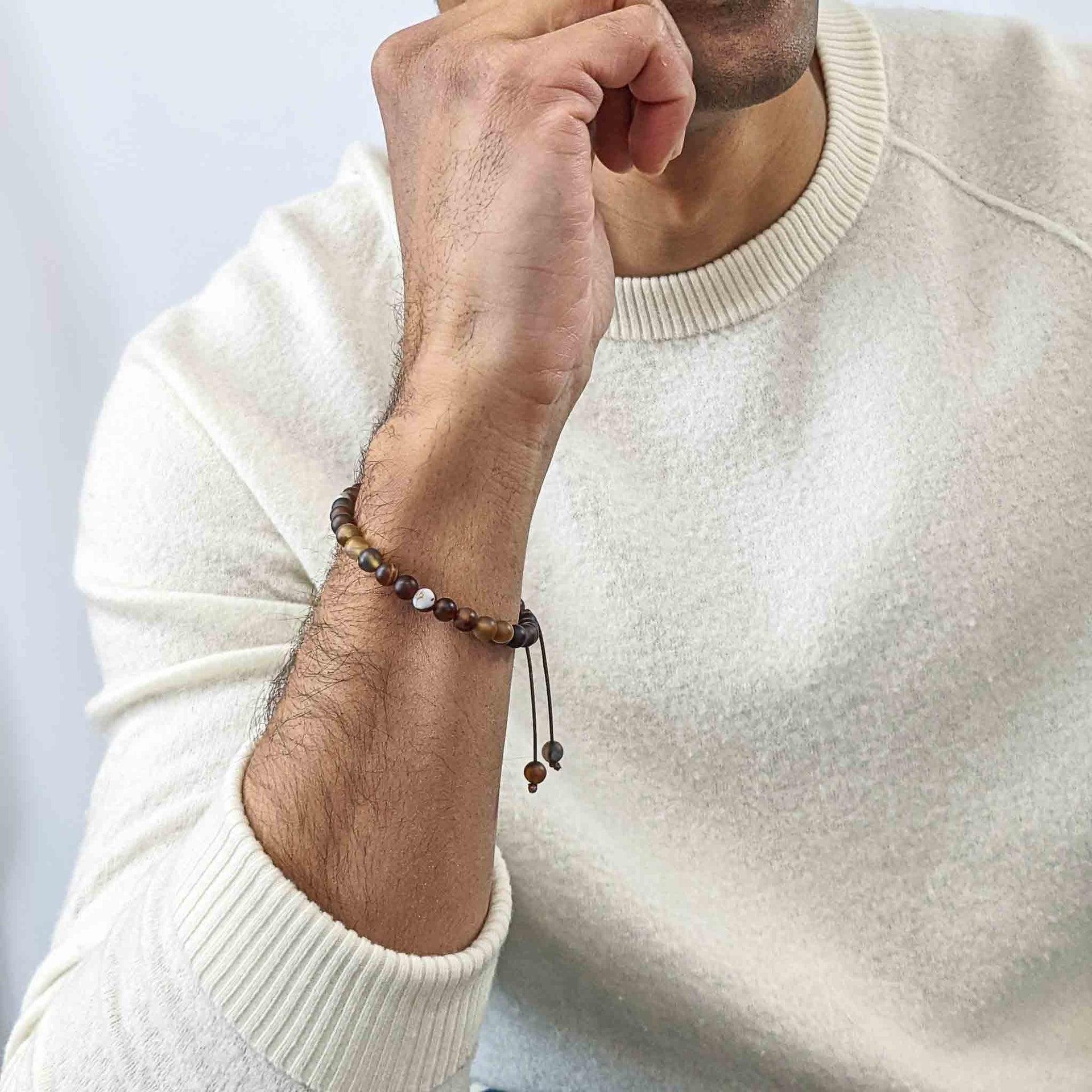 Coffee Agate Tasbih Bracelet | Men's Misbaha - 33 Beads, 5mm