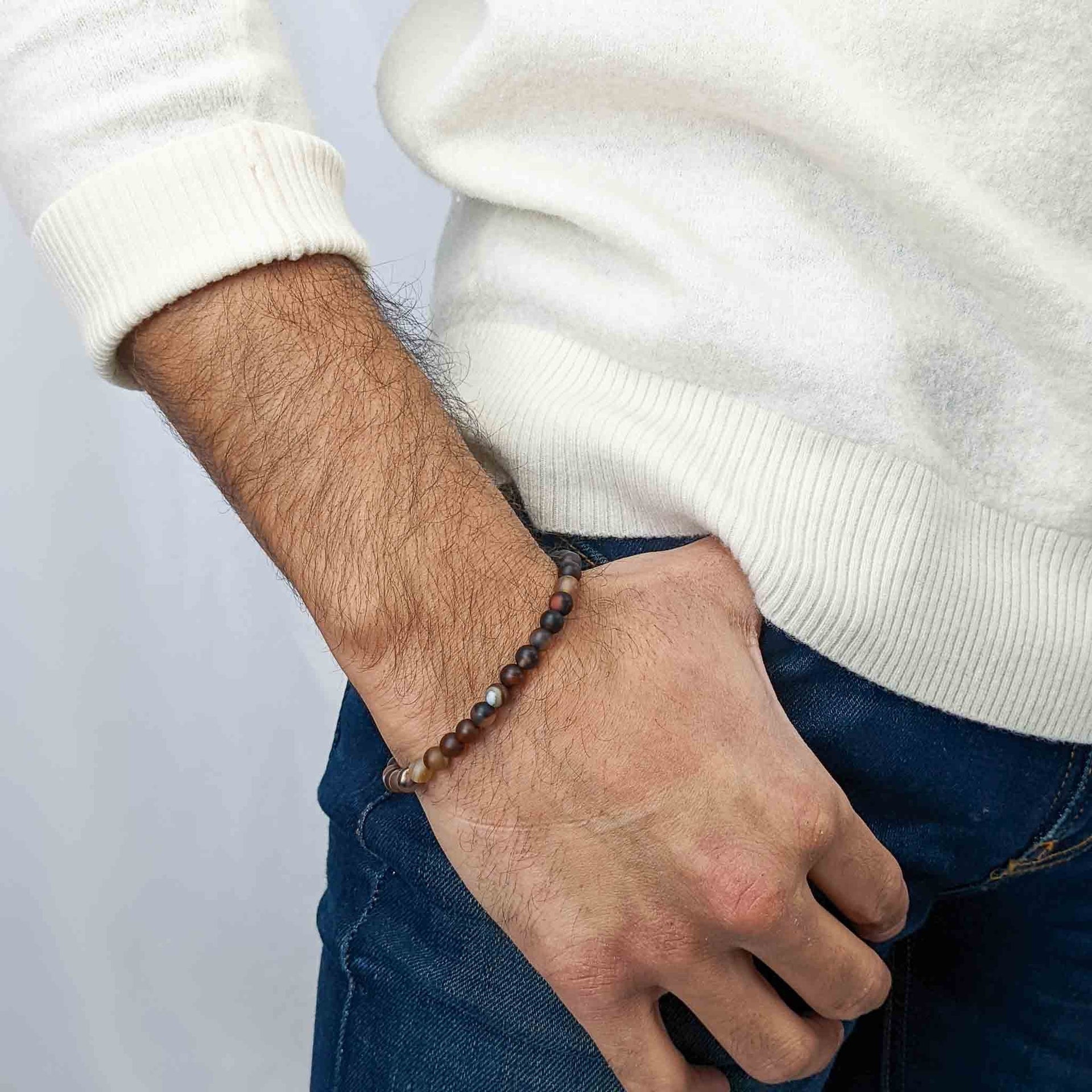 Coffee Agate Tasbih Bracelet | Men's Misbaha - 33 Beads, 5mm