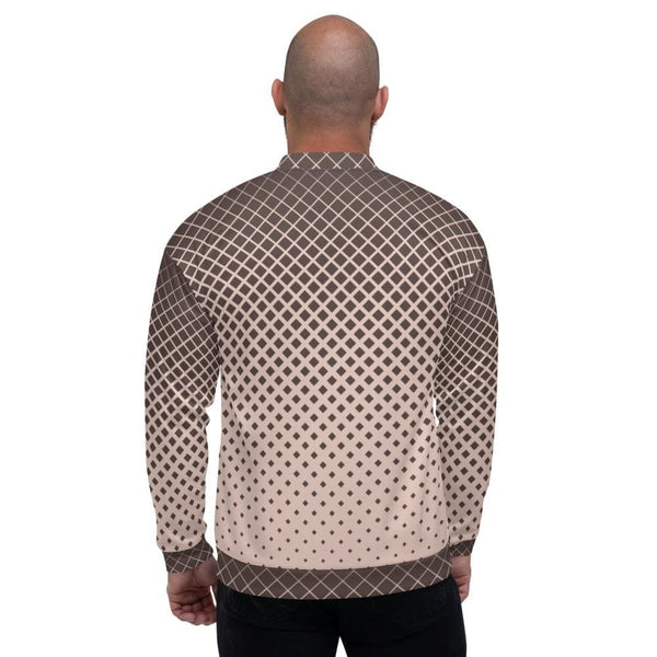 Bomber Jacket for Men - Burgundy Halftone Dotted Pattern