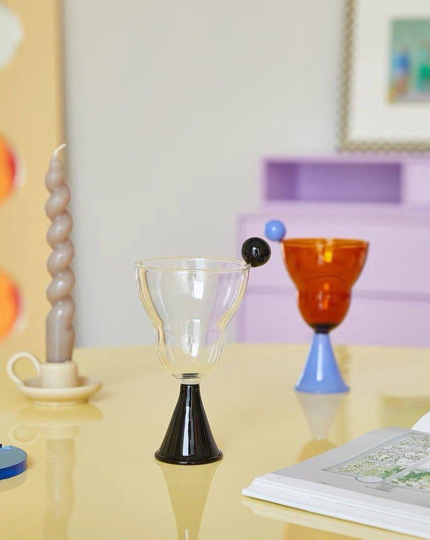 Hand Blown Bonbon Martini Glasses - Unique Whimsical Eclectic Coloured Cocktail Glasses