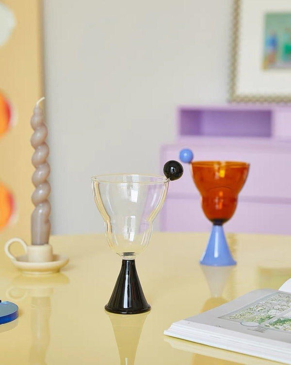 Hand Blown Bonbon Martini Glasses - Unique Whimsical Eclectic Coloured Cocktail Glasses