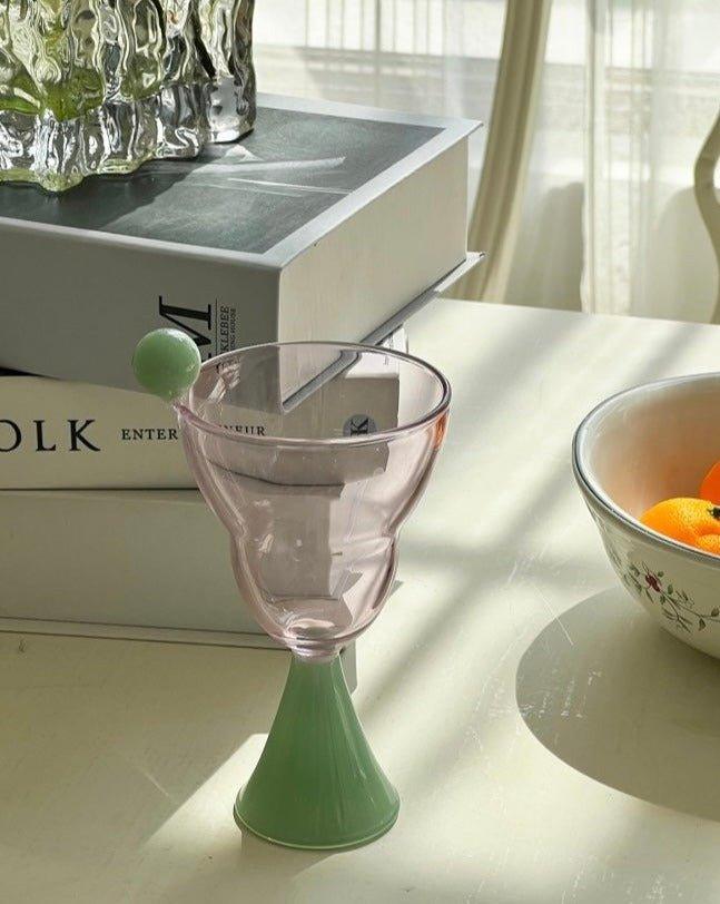 Hand Blown Bonbon Martini Glasses - Unique Whimsical Eclectic Coloured Cocktail Glasses