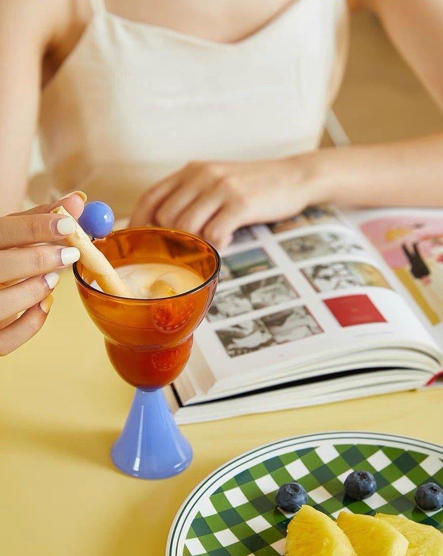 Hand Blown Bonbon Martini Glasses - Unique Whimsical Eclectic Coloured Cocktail Glasses