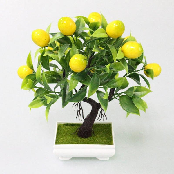 Bonsai Artificial Bonsai Fake Tree Yellow Foam Fruit Potted For Home Decoration Accessories Wedding Decor
