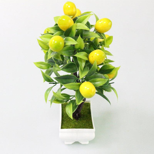 Bonsai Artificial Bonsai Fake Tree Yellow Foam Fruit Potted For Home Decoration Accessories Wedding Decor