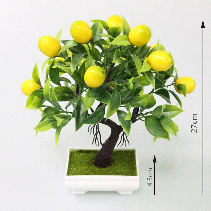 Bonsai Artificial Bonsai Fake Tree Yellow Foam Fruit Potted For Home Decoration Accessories Wedding Decor