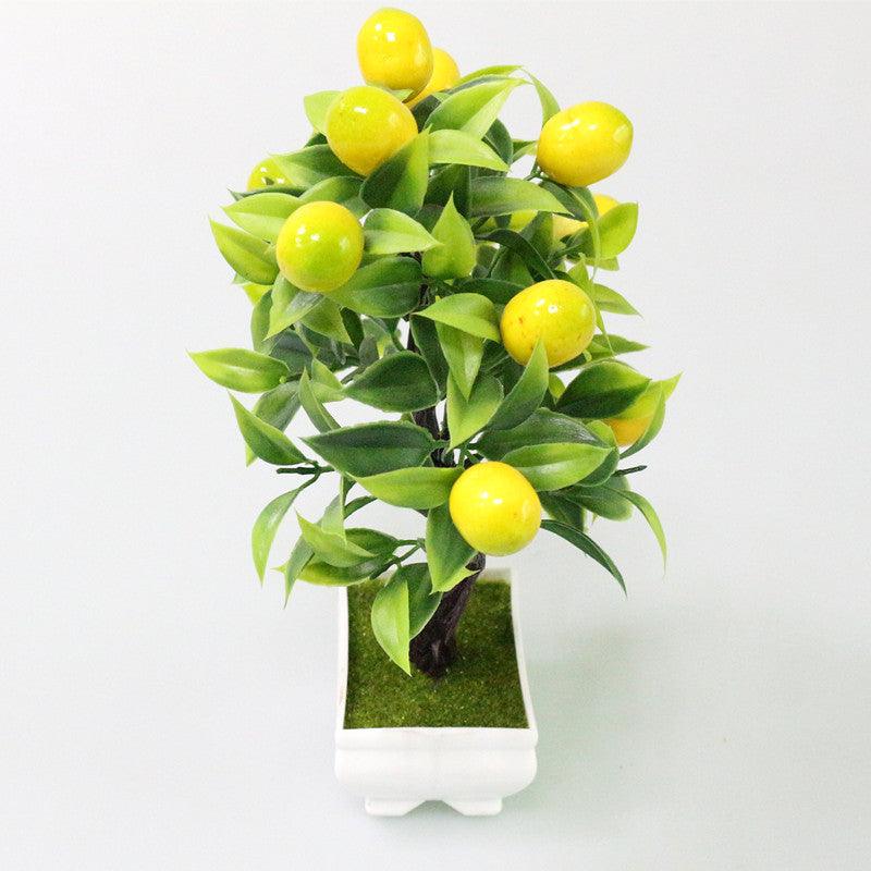 Bonsai Artificial Bonsai Fake Tree Yellow Foam Fruit Potted For Home Decoration Accessories Wedding Decor