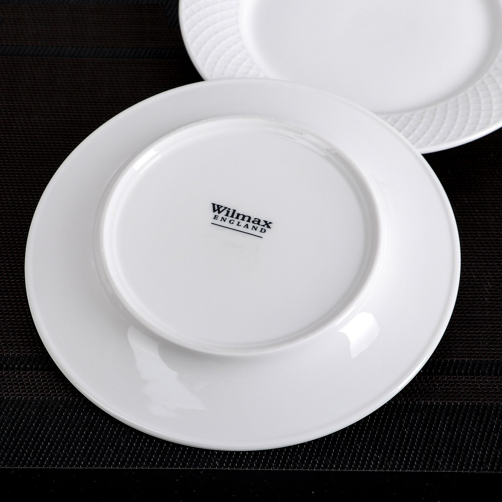 White Dessert Plate With Embossed Wide Rim 8