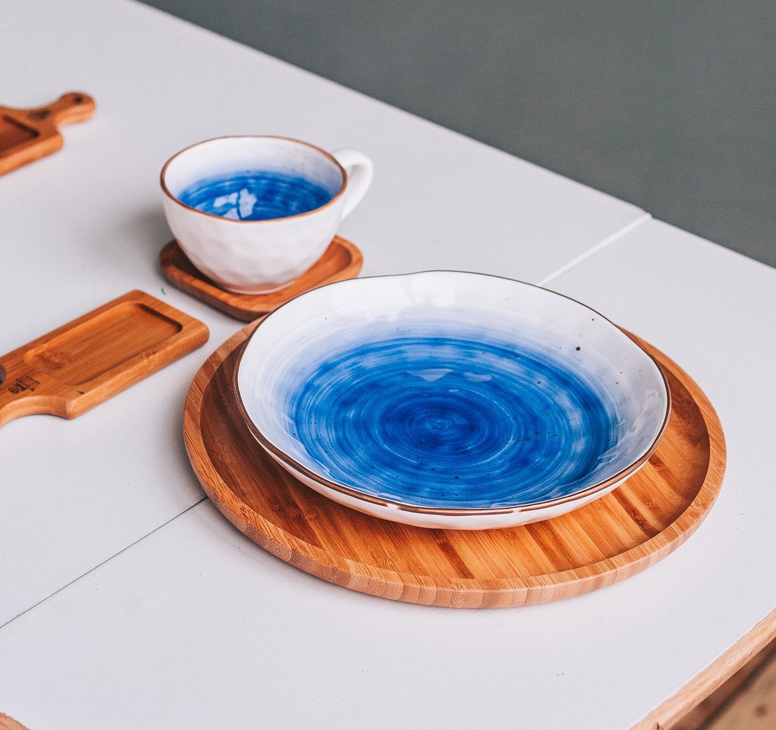 Set Of 12 Bamboo Square Plate 4