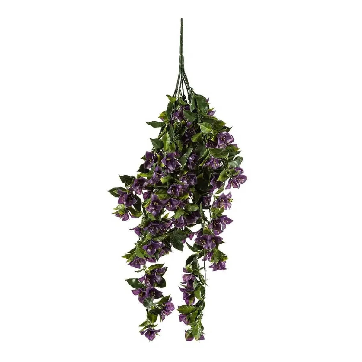 Purple Bougainvillea Artificial Hanging Plant Set of 5 35in – UV Resistant