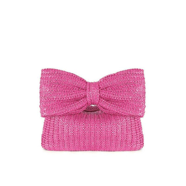 Bow knot grass woven handbag small bag hand-held bag