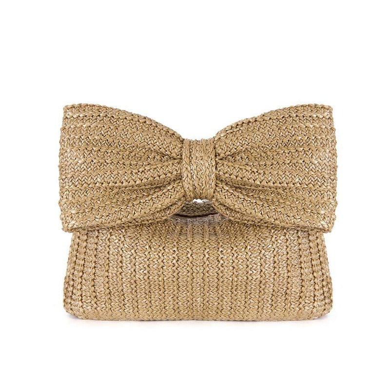 Bow knot grass woven handbag small bag hand-held bag
