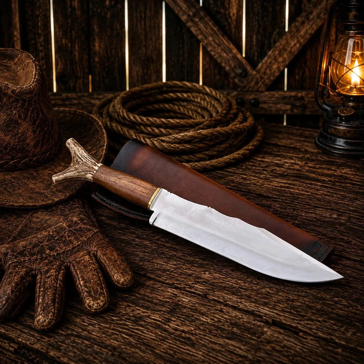 Bowie Knife Handmade | Frontier Inspired Antler Handle