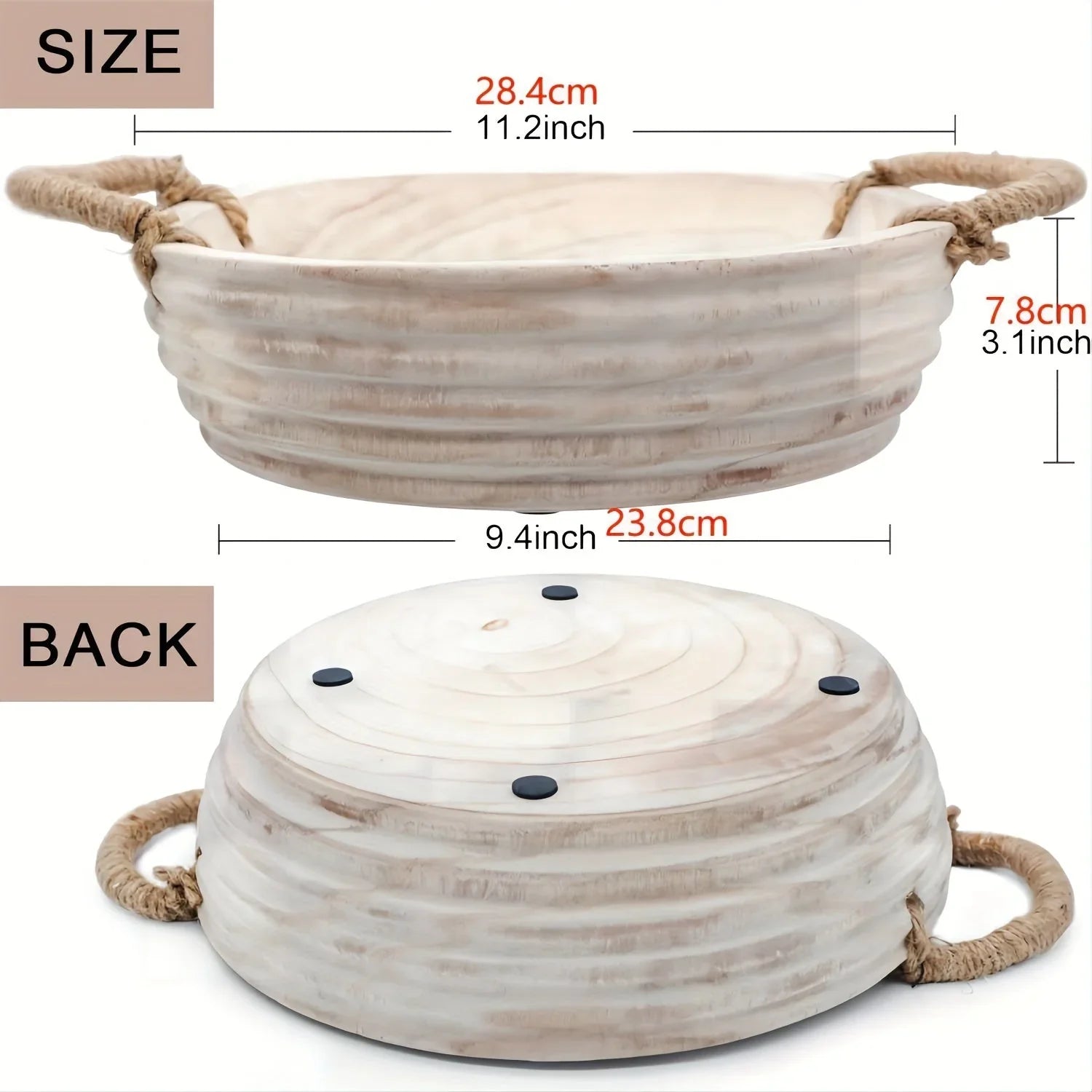 Bowl - Decorative Wood 11.2 Inch