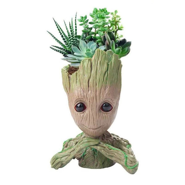 Boxod Treeman Baby Groot Succulent Flower Pot with Hole Pen Holder