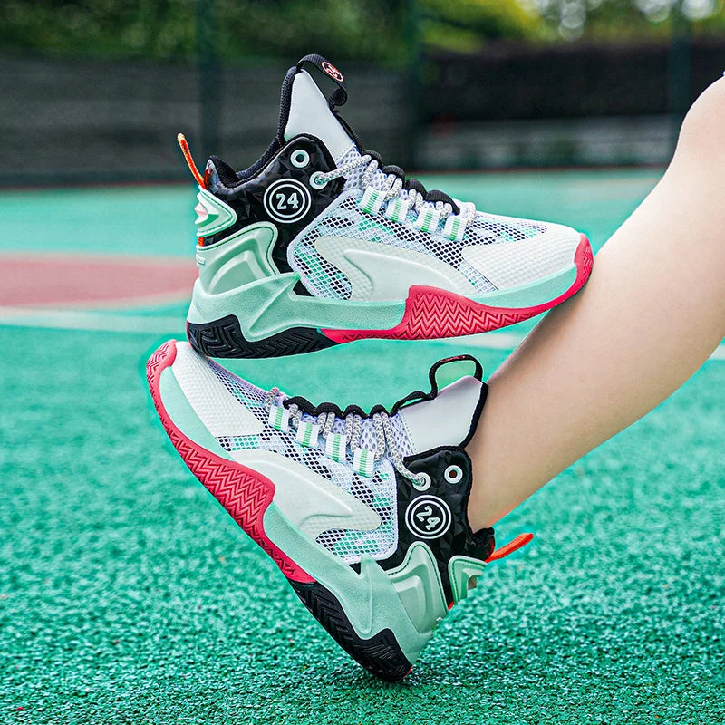 Boys' basketball shoes teenagers' mesh breathable sports shoes