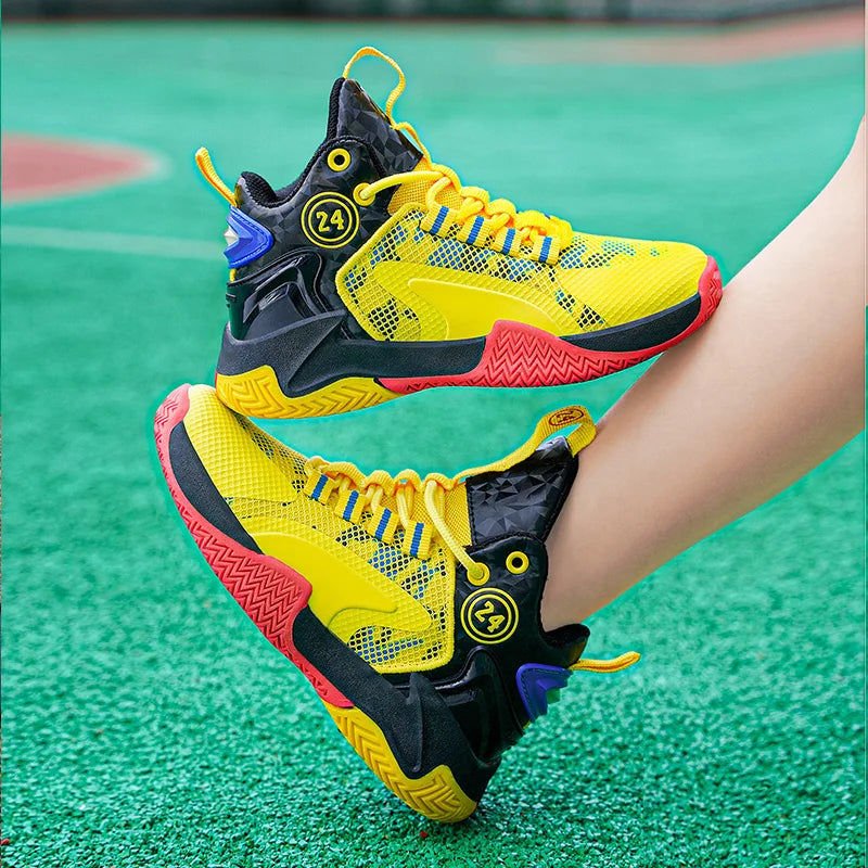 Boys' basketball shoes teenagers' mesh breathable sports shoes