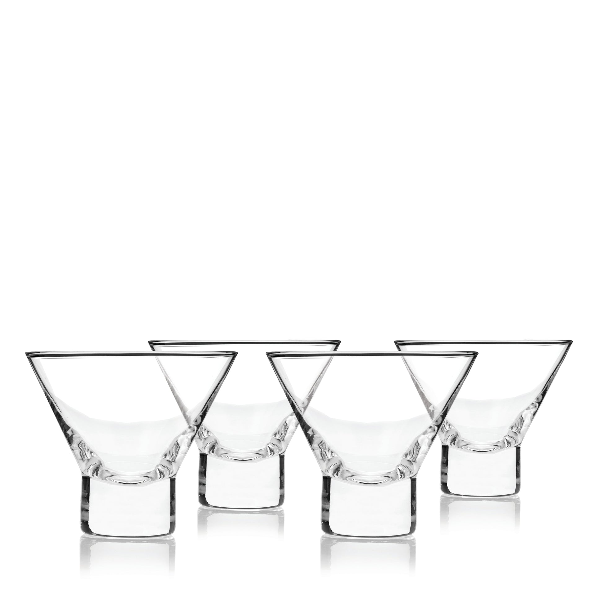 Raye Heavy Base Crystal Stemless Martini Glasses Set of 4