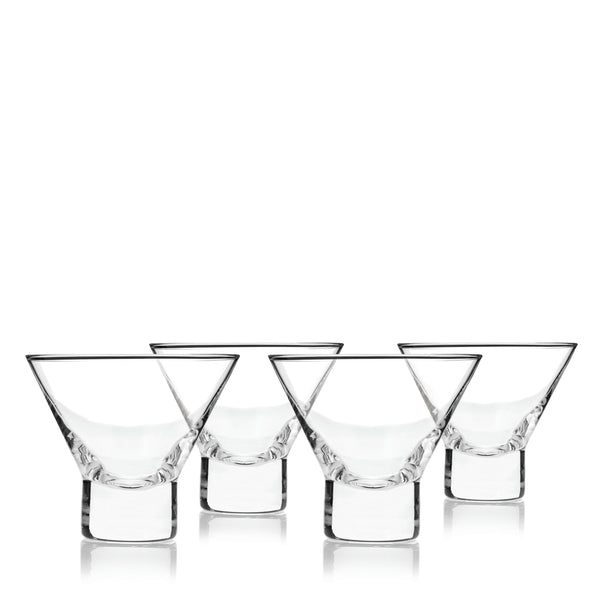 Raye Heavy Base Crystal Stemless Martini Glasses Set of 4