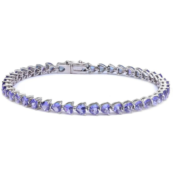 Heart Cut Genuine Tanzanite Tennis Bracelet - Gifts for You 'n Me