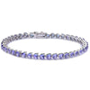 Heart Cut Created Tanzanite Tennis Bracelet