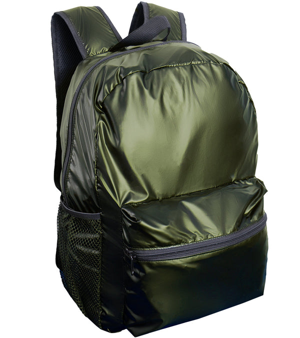 Boarding Pass Recycled Metallic Foldable & Packable Pouch Backpack