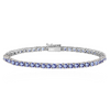 Round Cut Created Tanzanite Tennis Bracelet