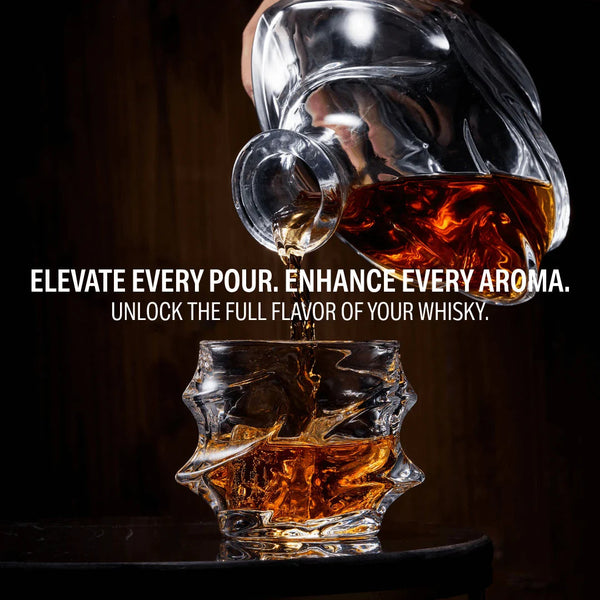Storm Japanese Crystal Whisky Glasses & Decanter Set TsukiGlass