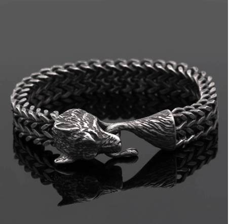 Vikings Fox Head Stainless Steel Bracelet Ancient Treasures