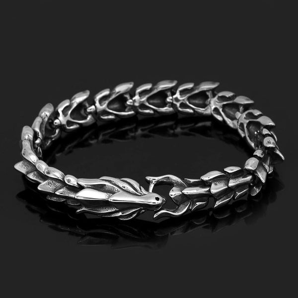 Vikings Dragon Head Stainless Steel Bracelet Ancient Treasures