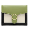 Brand Designer Geometric Panelled Trifold Women Wallet Pu Leather Zipper Coin Ladies Small Purse Card Holder Short Female Wallet
