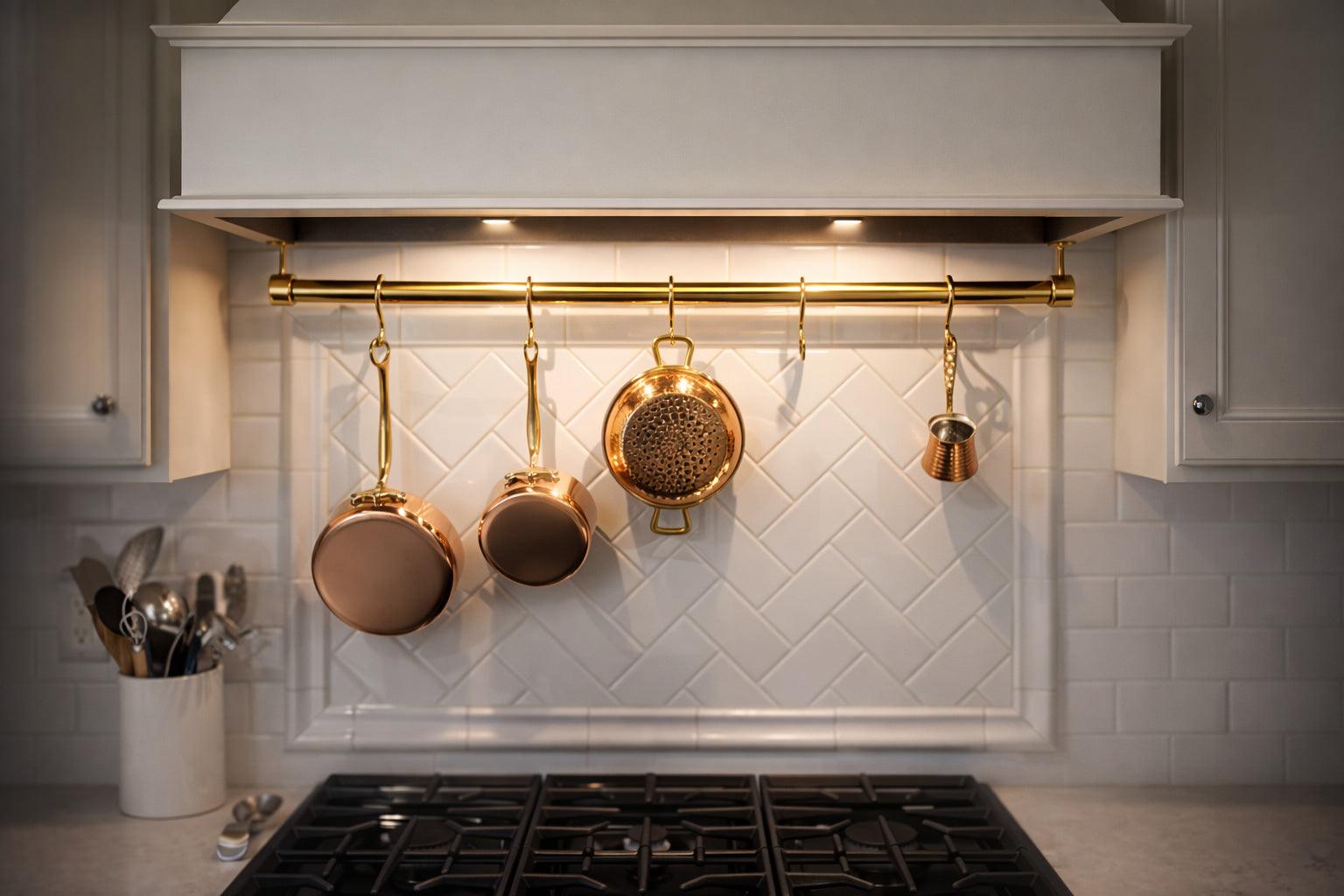 Pot Rail – Unlacquered Polished Brass