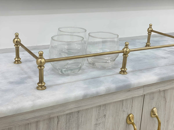 Victorian Brass Gallery Rail - Antique Brass By Hand