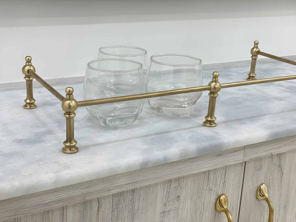 Victorian Brass Gallery Rail - Antique Brass By Hand