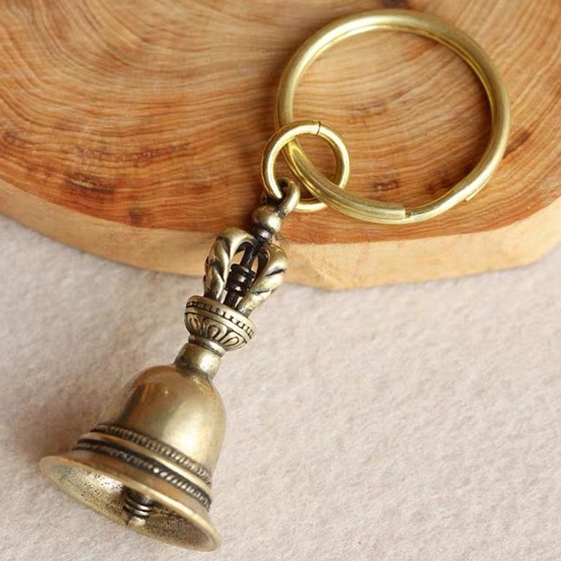 Brass Handicraft Die-casting Drop Magic Key Car Button Hanging Ornament Wind Bell Tibetan Bronze Creative Gift Home Decoration Pendant Best Birthday Gift