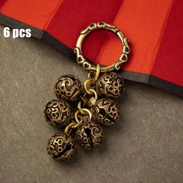 Brass Handicraft Die-Casting Wind Chimes Bell Button Wind Bell Bronze Bell Gift Home Decoration Pendant Brown  Bell Metal Chandelier Wind Chime