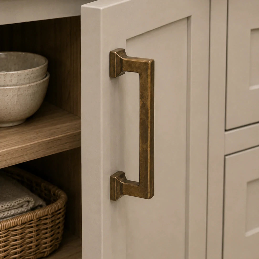 Heritage Cabinet Pulls - Antique Brass