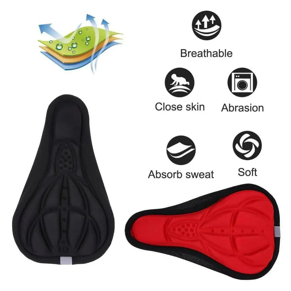 Breathable Mountain Bike Saddle Cushion Cover Road Bike Soft Cycling Seat Mat 3D Sponge Polymer Bicycle Saddle Seat