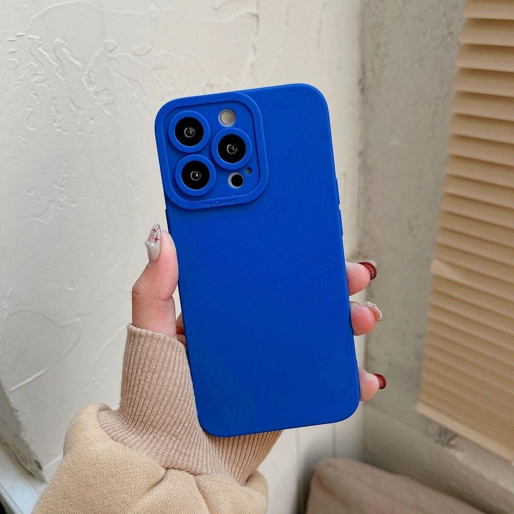 Bright Colors Soft Silicone Phone Case For iPhone 11 Pro Max X XR XS Max 7 8 6S Plus Mini Camera Protection Back Cover Silicone Camera Protection Case Soft Scratch-Resistant Case For Iphone