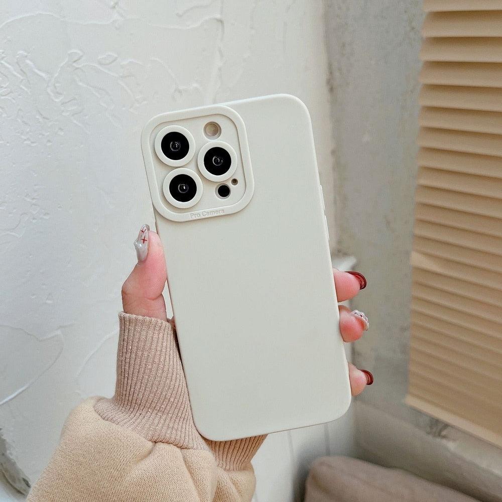 Bright Colors Soft Silicone Phone Case For iPhone 11 Pro Max X XR XS Max 7 8 6S Plus Mini Camera Protection Back Cover Silicone Camera Protection Case Soft Scratch-Resistant Case For Iphone