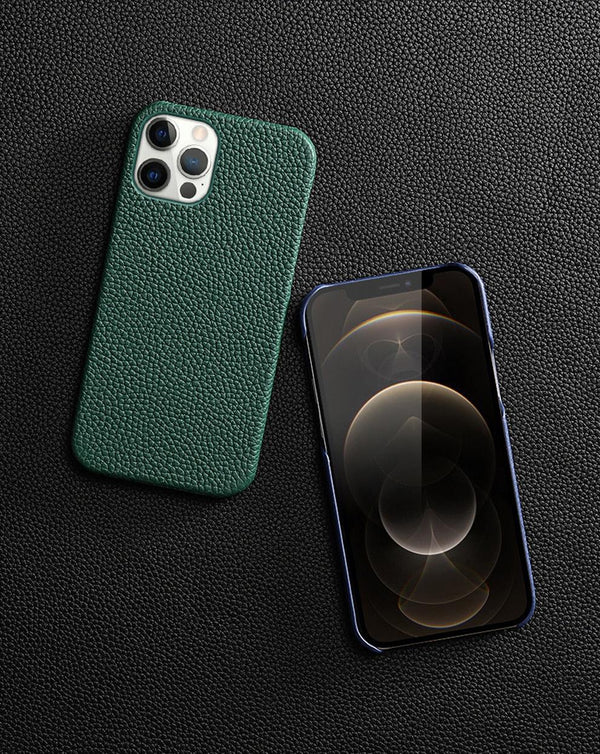 Bright Orange Mobile Phone Case With Coated Leather Case Protective Slim Phone Case Cowhide Genuine Leather Phone Case for iPhone 14 13 Pro Max Luxury Back Cover