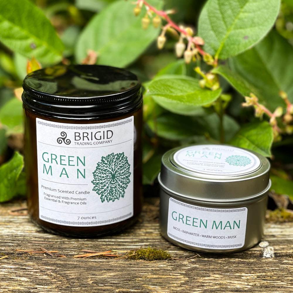 Green Man Soy Wax Candle - Moss, Rainwater, Old Growth Forests, and White Musk