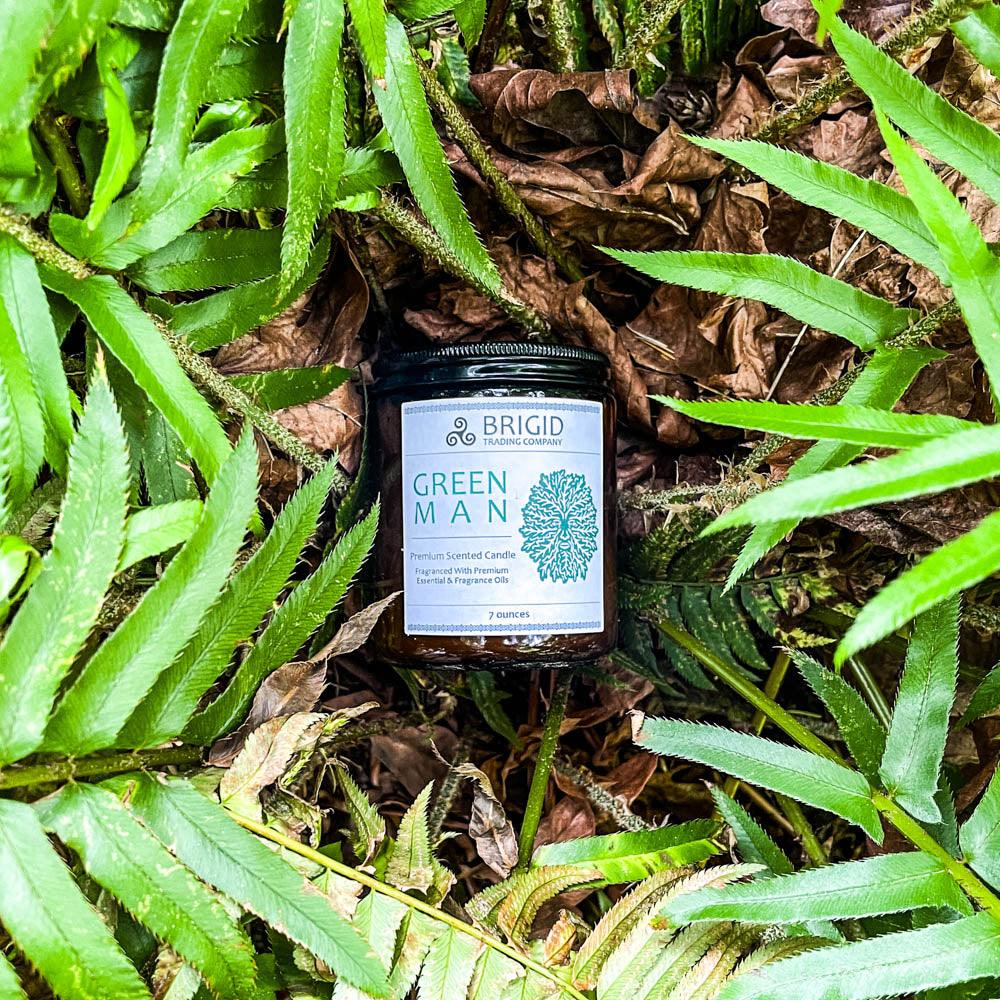 Green Man Soy Wax Candle - Moss, Rainwater, Old Growth Forests, and White Musk
