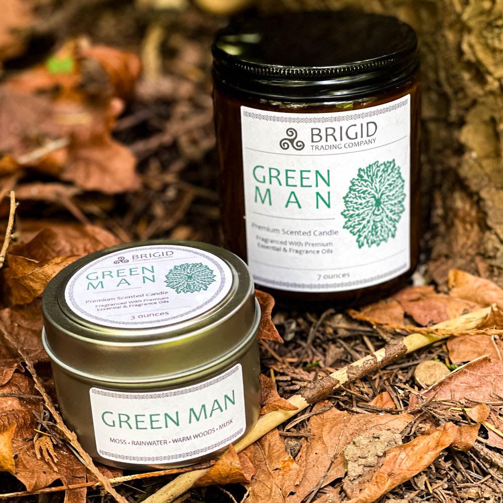 Green Man Soy Wax Candle - Moss, Rainwater, Old Growth Forests, and White Musk