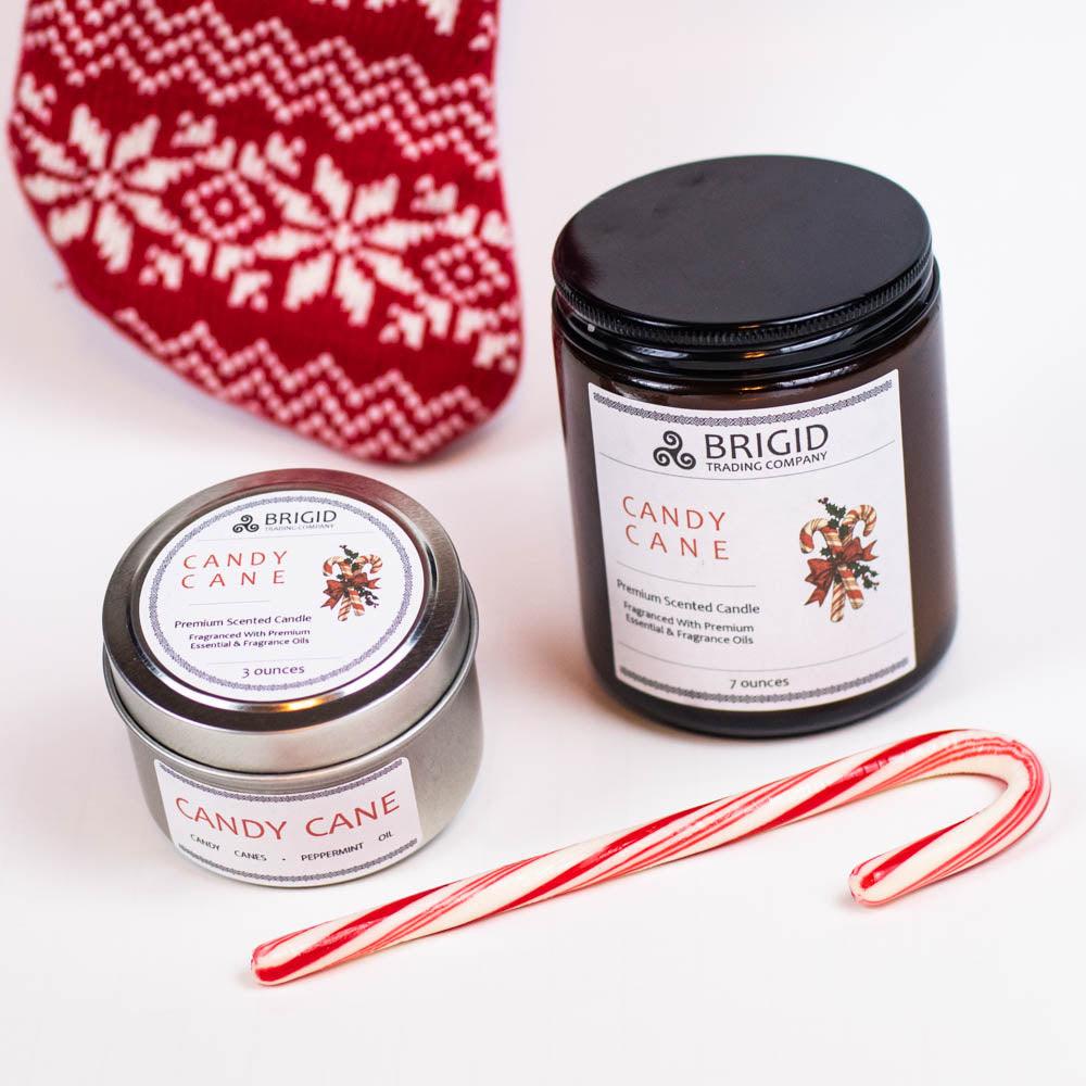 Candy Cane Soy Wax Candle - Peppermint and Candy Canes