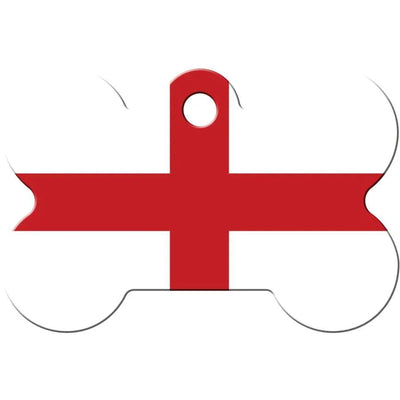 St George's Cross Flag Pet ID Tag - Large Bone