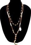 Brown Pearl and Hematite Layered Necklace