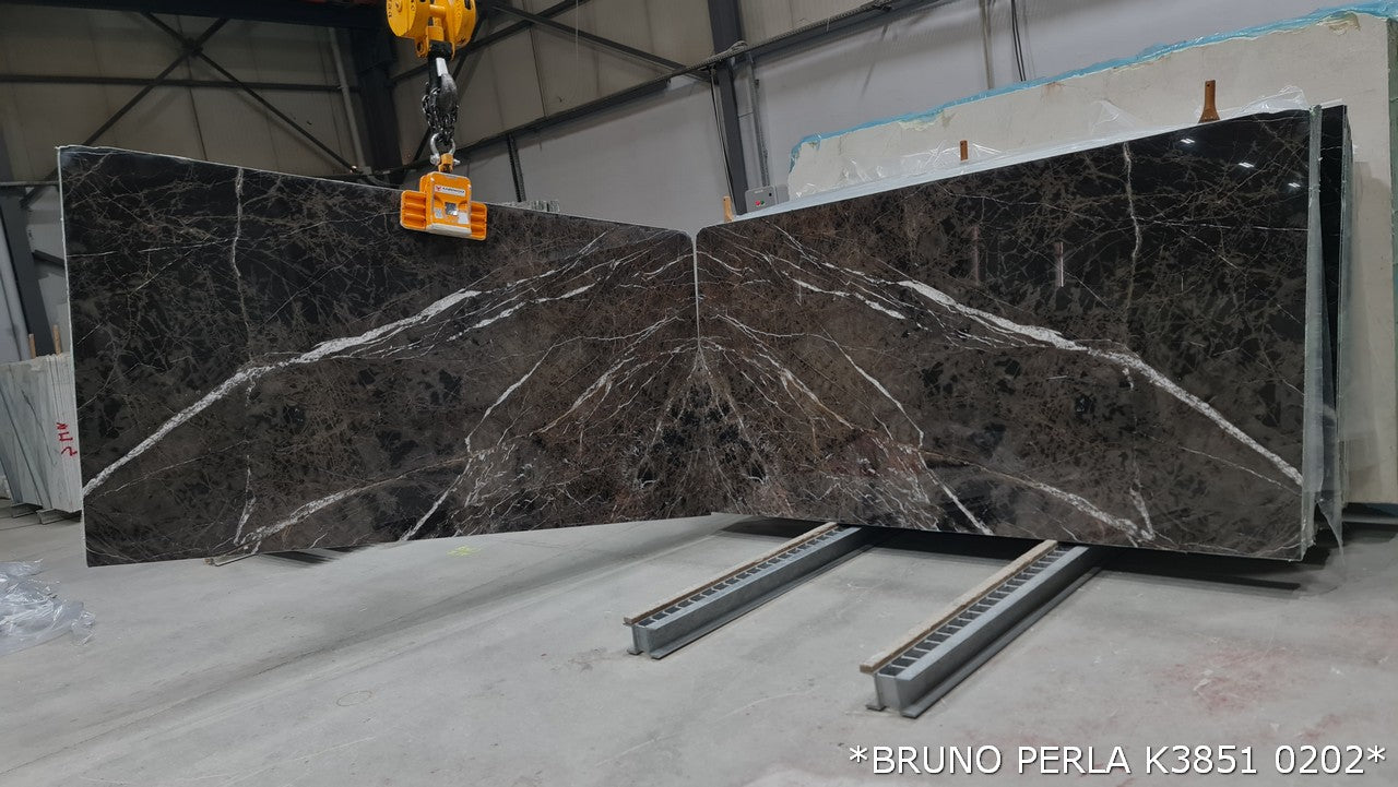 Bruno Perla Brown Bookmatching Marble Slabs Polished - Full Truckload